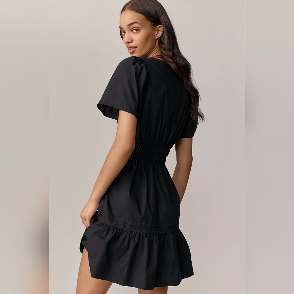 Anthropologie Cotton Black Somerset Dress, S - Picture 3 of 10